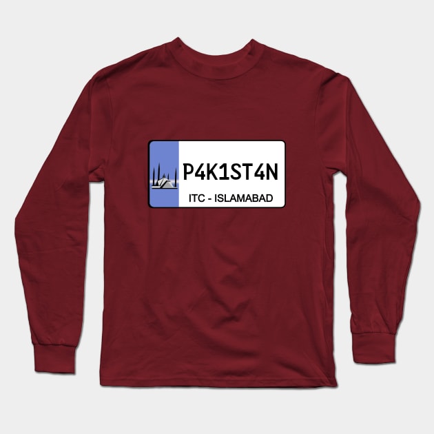 Pakistan car license plate Long Sleeve T-Shirt by Travellers